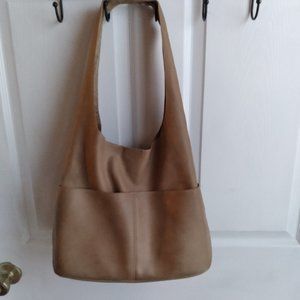 Joy Susan vegan Slouchy HOBO Bag. Tan with insert.